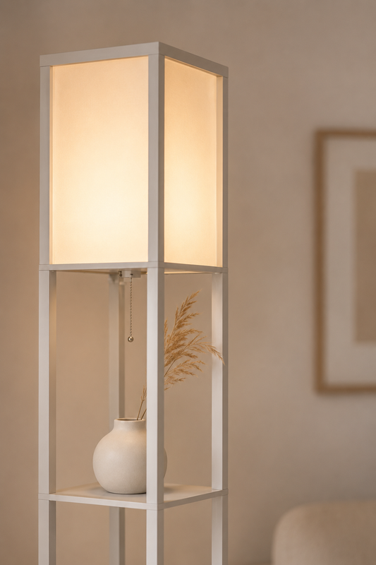 Modern Shelf Lamp with Dual Lighting - Light Grey