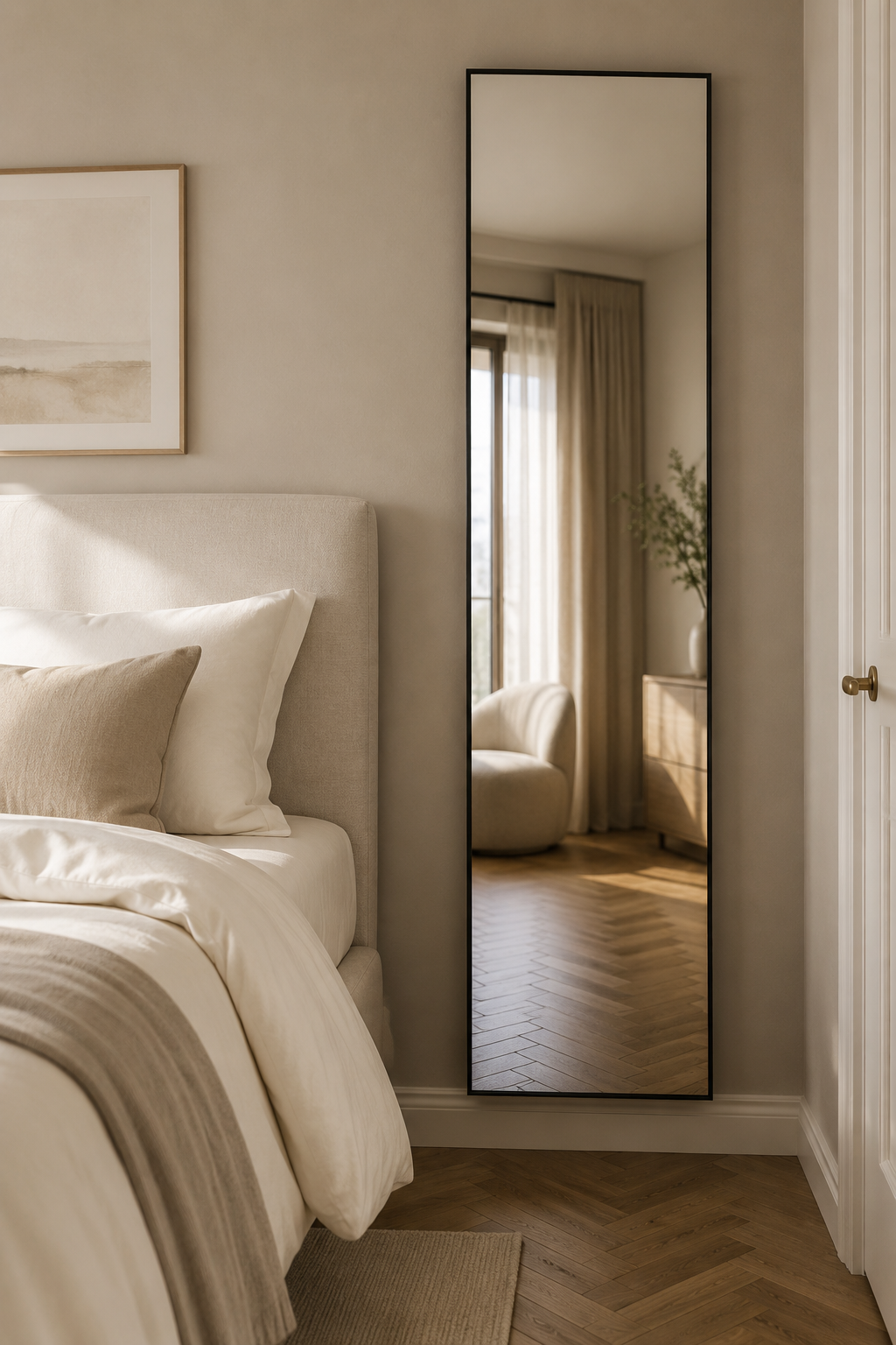 Black Slimline Full‑Length Mirror