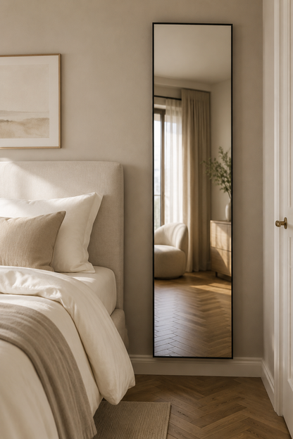 Black Slimline Full‑Length Mirror