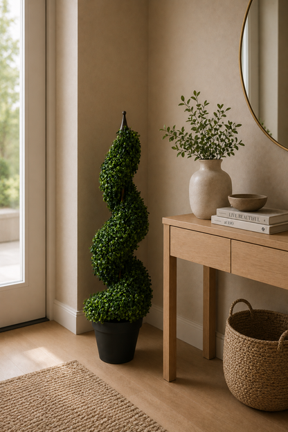 Spiral Artificial Boxwood Tower