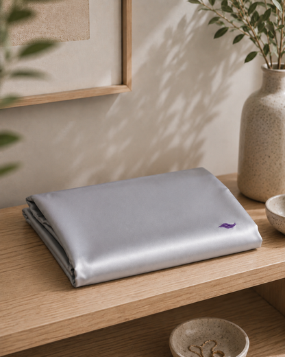 Silver Satin - VellaMore’s Bespoke Pure Silk Pillowcase