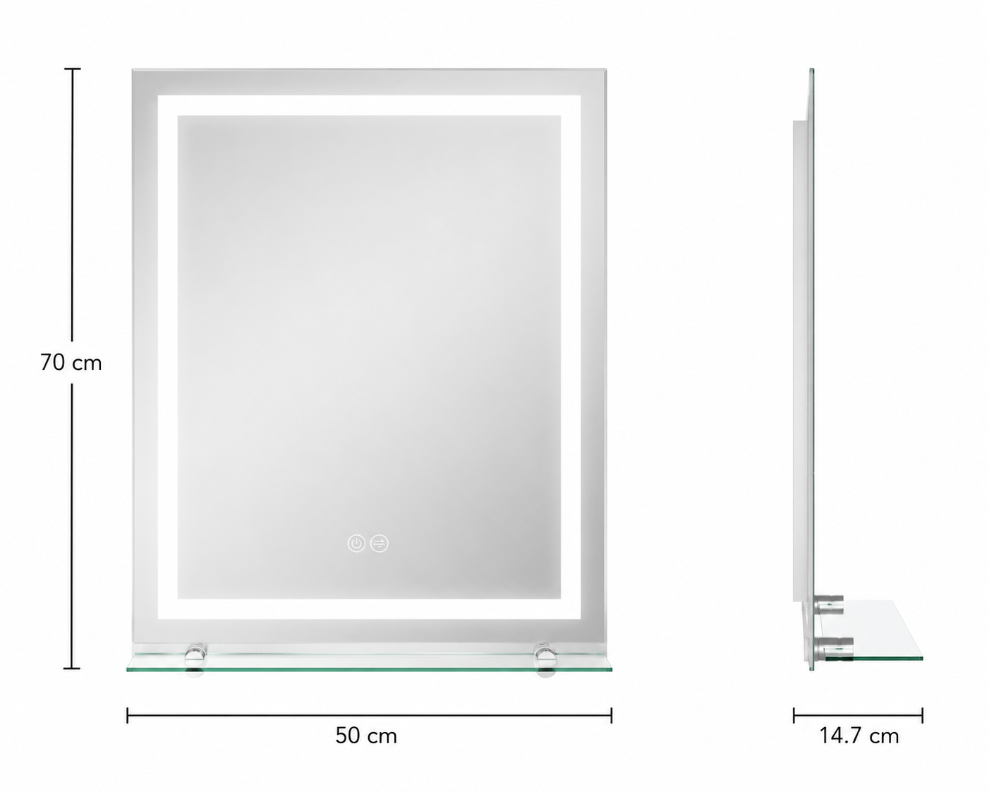 Dimmable Defog LED Vanity Mirror