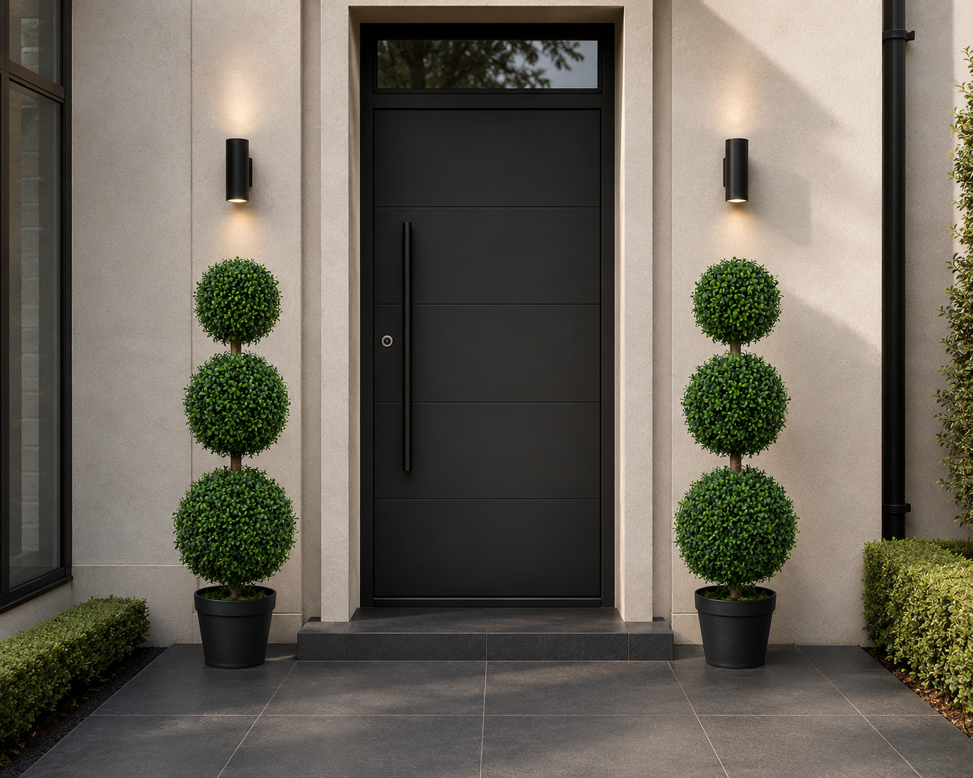 Decorative Artificial Boxwood Trees - Set of 2