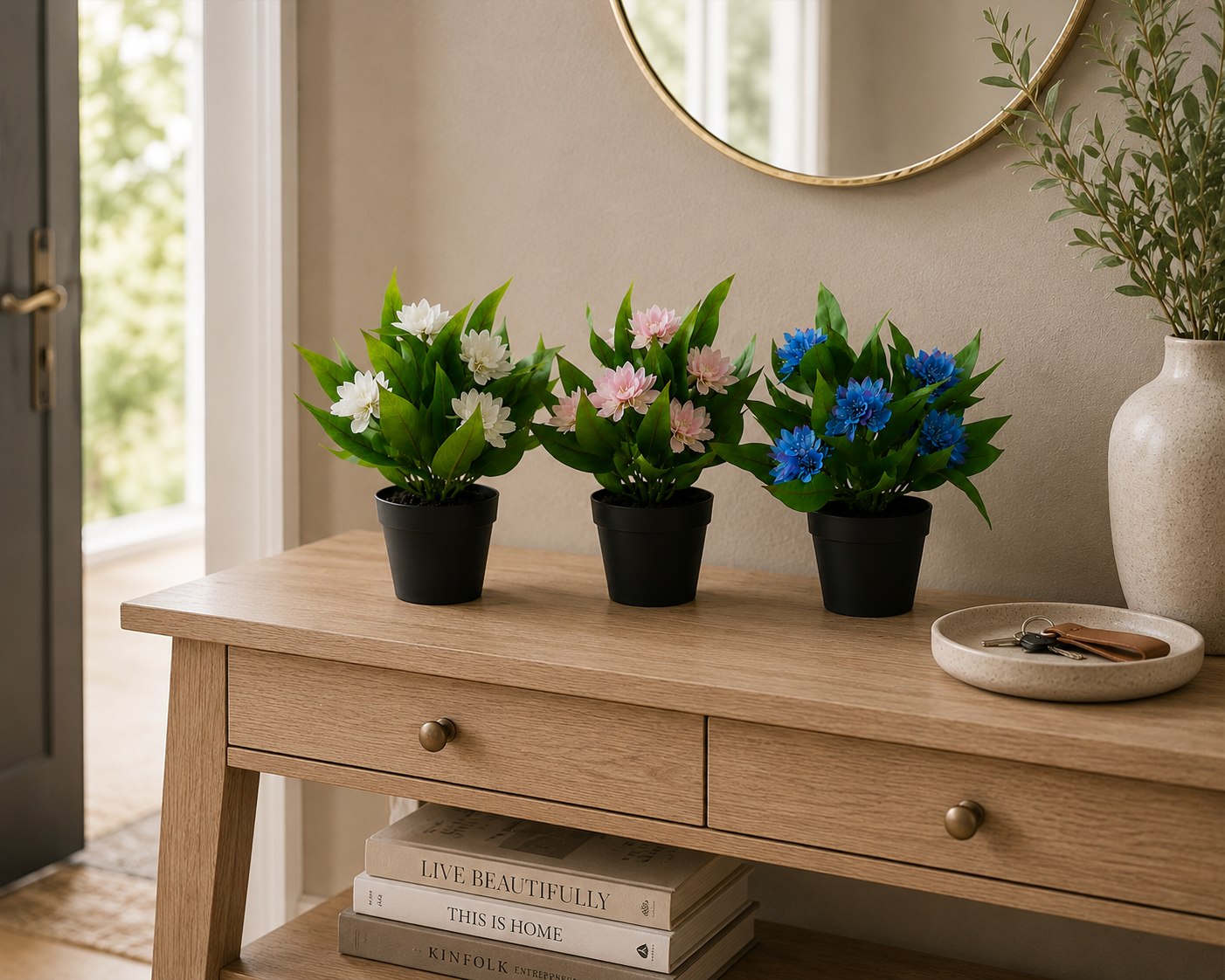 3-Pack Artificial Faux Freesia Plants