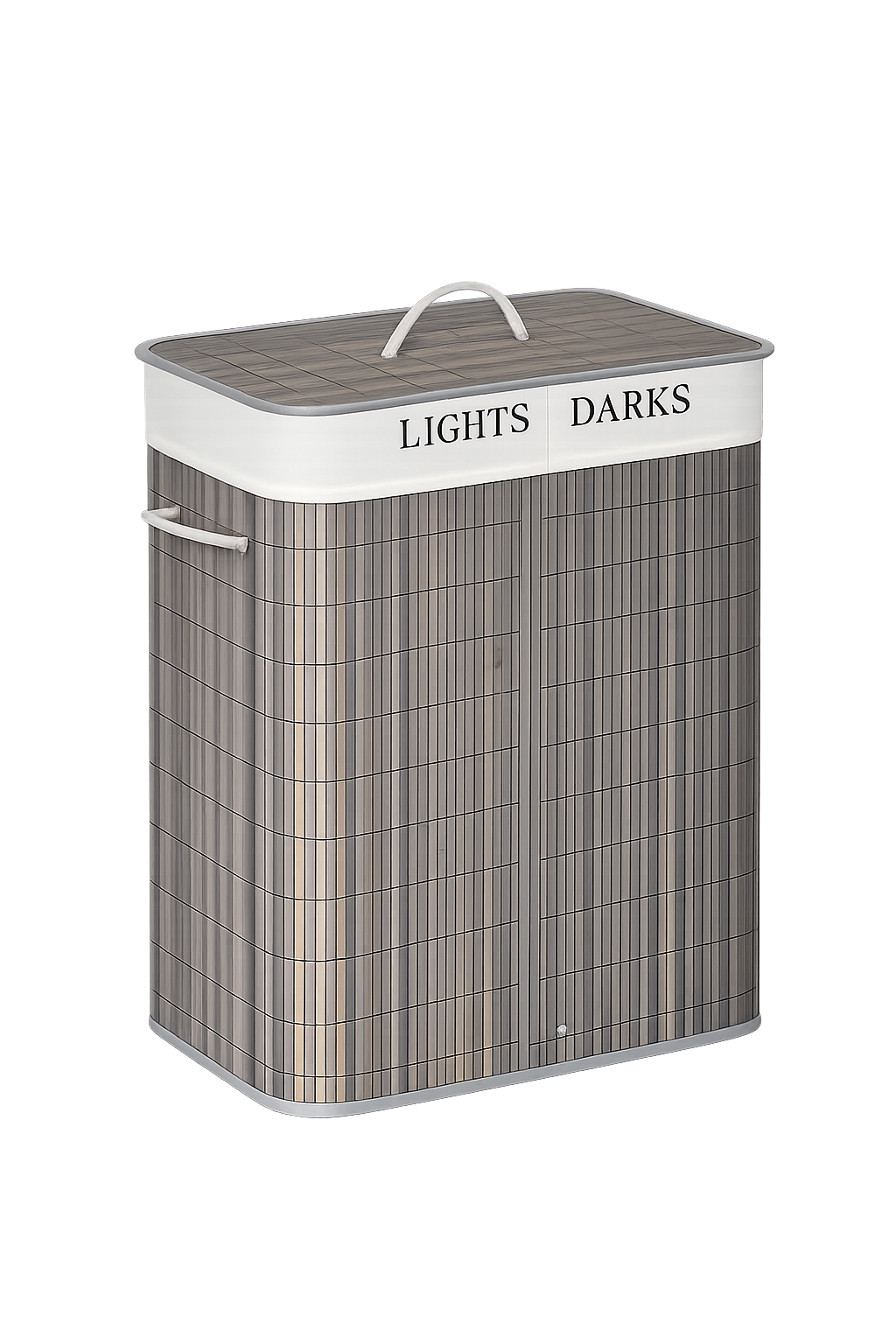 Bamboo Luxe 100L Lidded Laundry Hamper - Dark Bamboo
