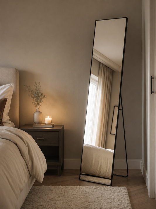Black Slimline Full‑Length Mirror