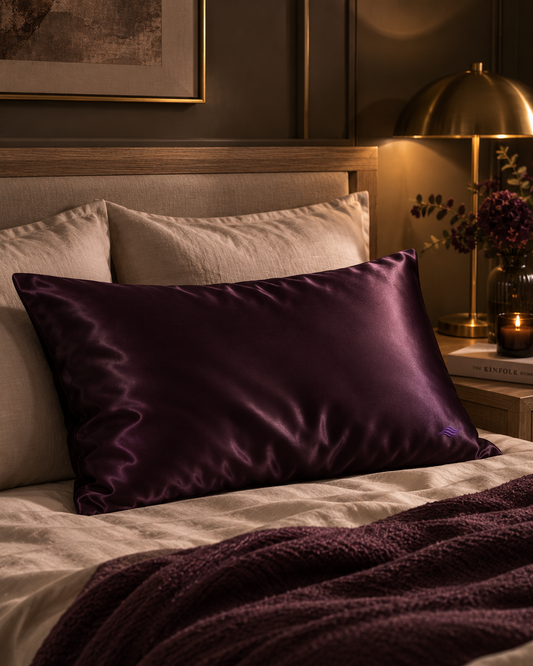 Dark Plum / Aubergine - VellaMore’s Bespoke Pure Silk Pillowcase