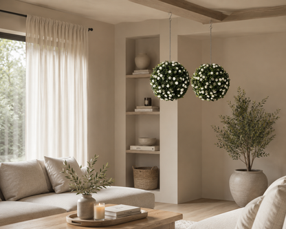 Artificial Topiary Rose Balls - Set of 2