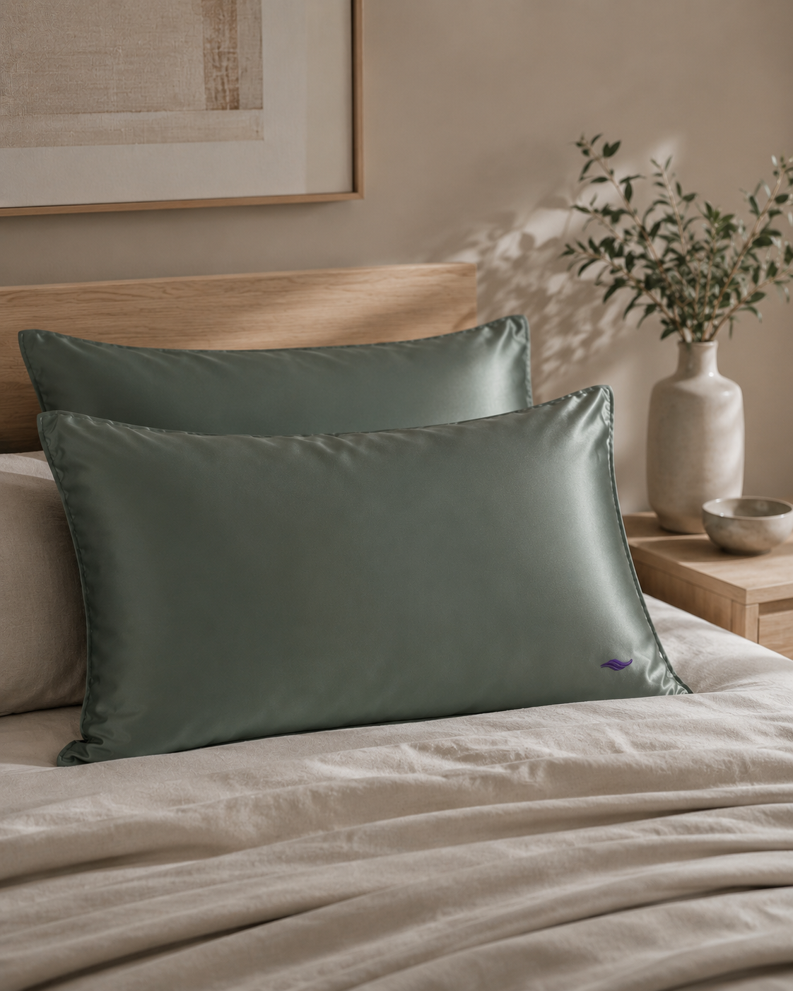 Sage/Eucalyptus - VellaMore’s Bespoke Pure Silk Pillowcase