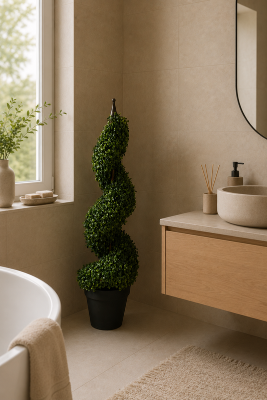 Spiral Artificial Boxwood Tower