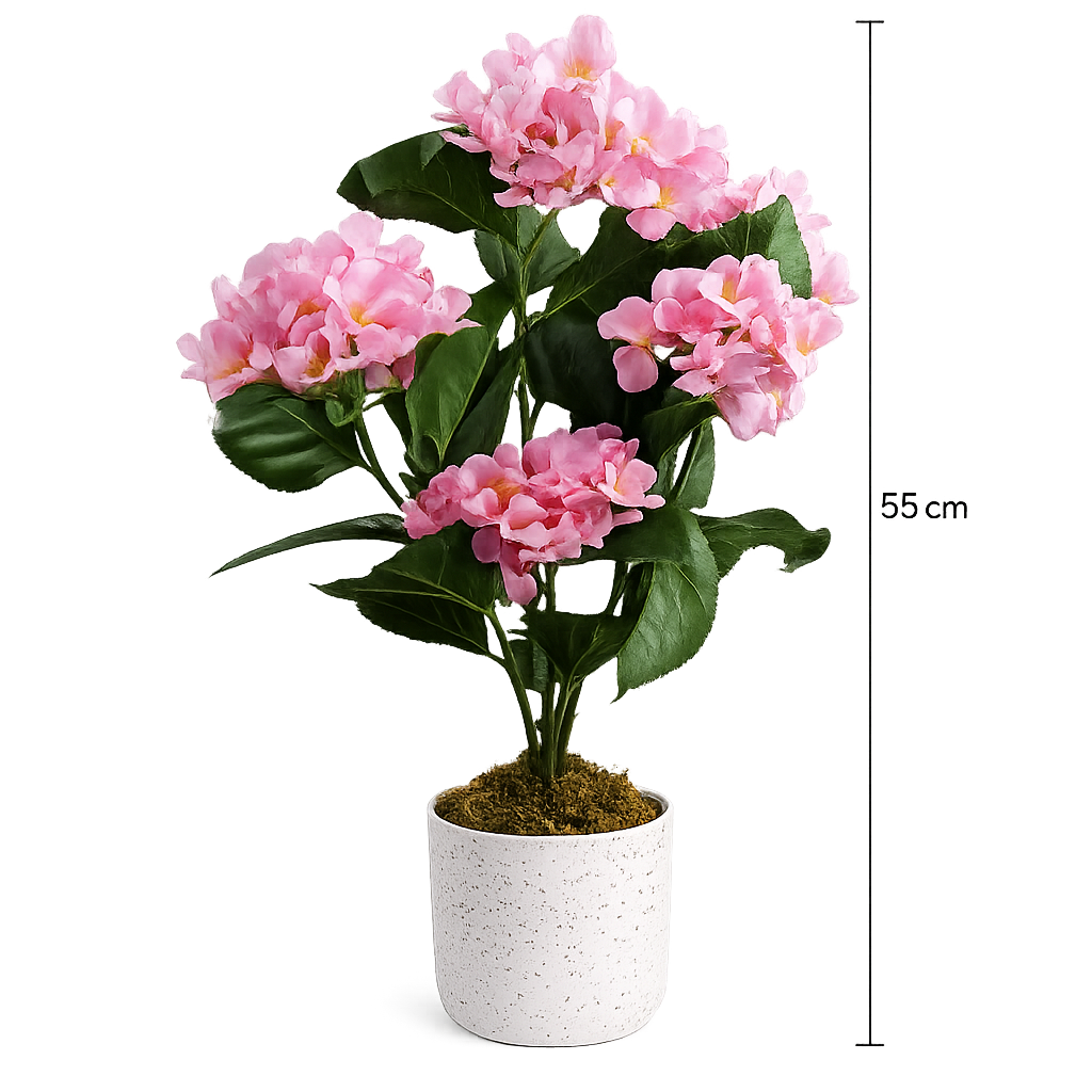 Potted Artificial Pink Hydrangea