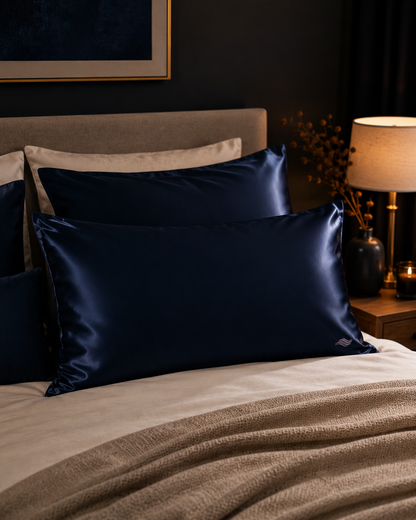 Obsidian Navy - VellaMore’s Bespoke Pure Silk Pillowcase