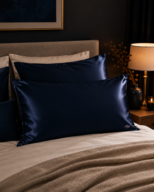 Obsidian Navy - VellaMore’s Bespoke Pure Silk Pillowcase