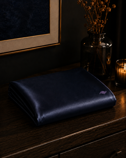 Obsidian Navy - VellaMore’s Bespoke Pure Silk Pillowcase