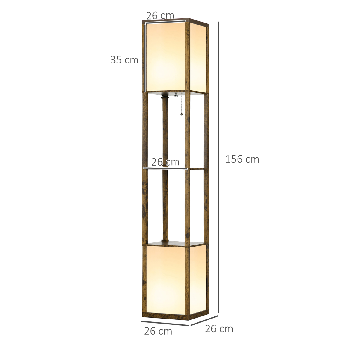 Modern Shelf Lamp with Dual Lighting - Brown