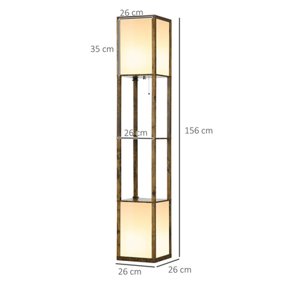 Modern Shelf Lamp with Dual Lighting - Brown