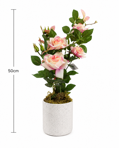 Potted Artificial Pink Rose