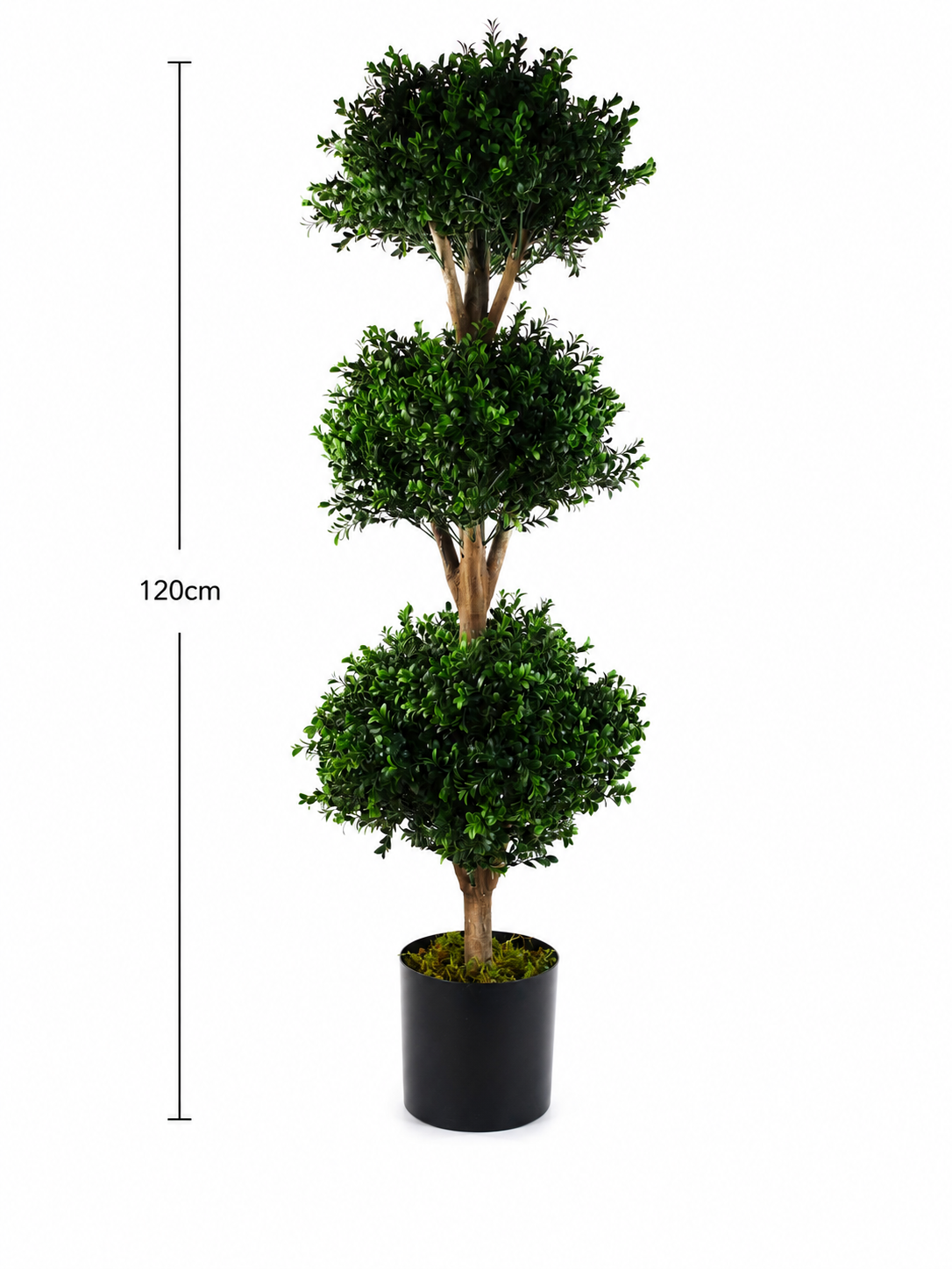 Potted Artificial Triple Ball Topiary