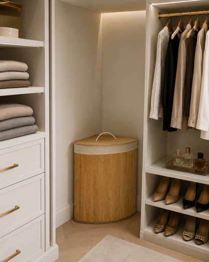 Bamboo Luxe Corner Laundry Hamper – 55L
