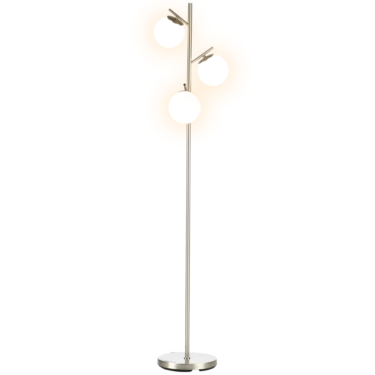 3‑Light Modern Standing Lamp - Silver