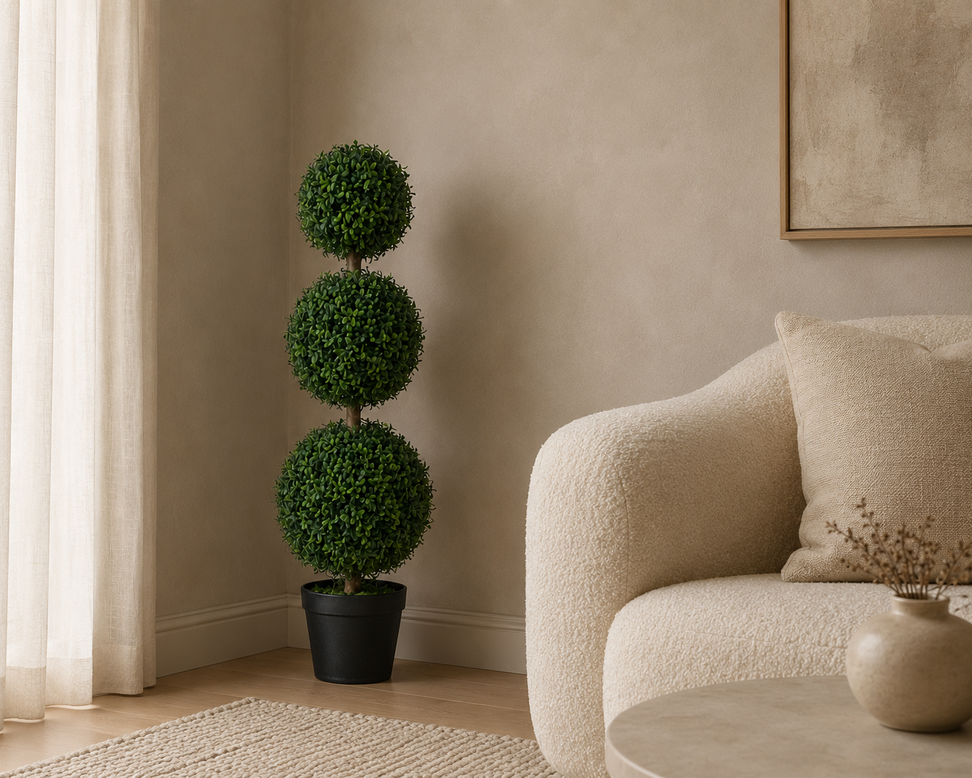 Decorative Artificial Boxwood Trees - Set of 2