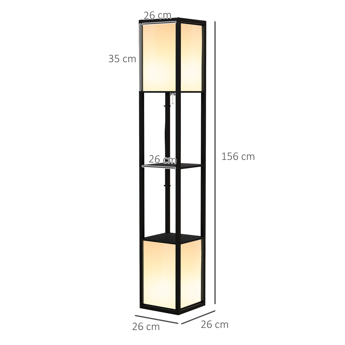 Modern Shelf Lamp with Dual Lighting - Black