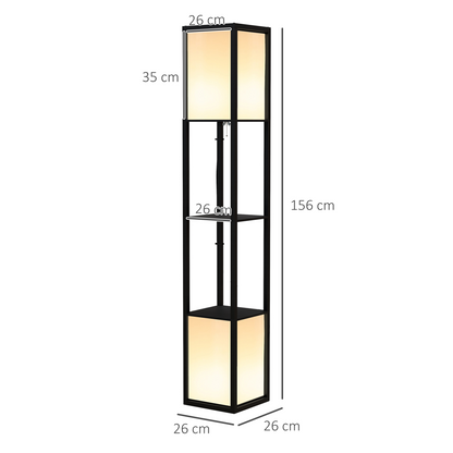Modern Shelf Lamp with Dual Lighting - Black