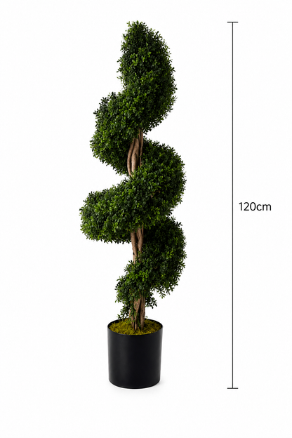 Potted Artificial Spiral Buxus Tree