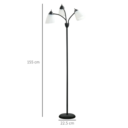 3‑Light Adjustable Arc Lamp - Black