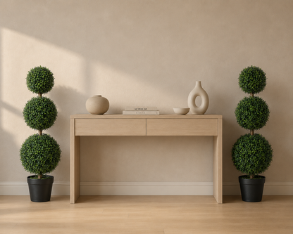 Decorative Artificial Boxwood Trees - Set of 2