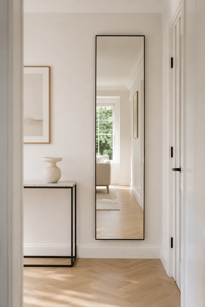 Black Slimline Full‑Length Mirror