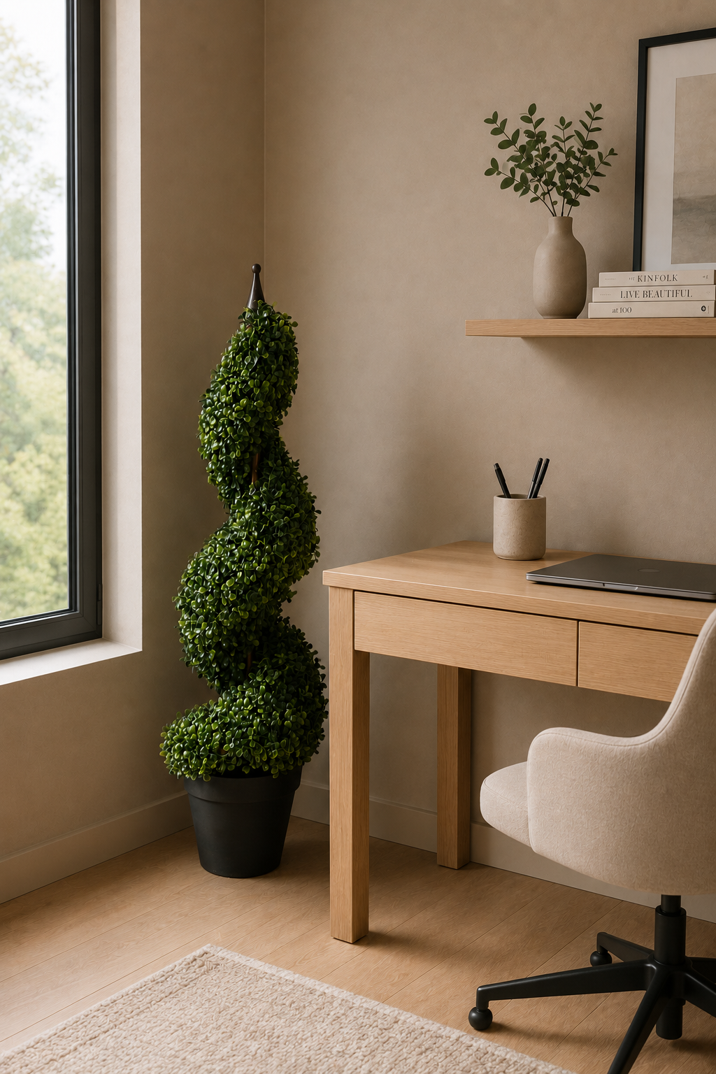 Spiral Artificial Boxwood Tower