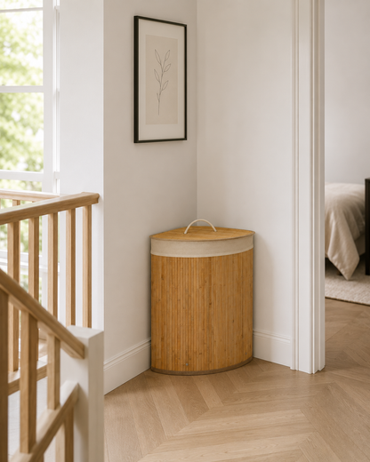 Bamboo Luxe Corner Laundry Hamper – 55L