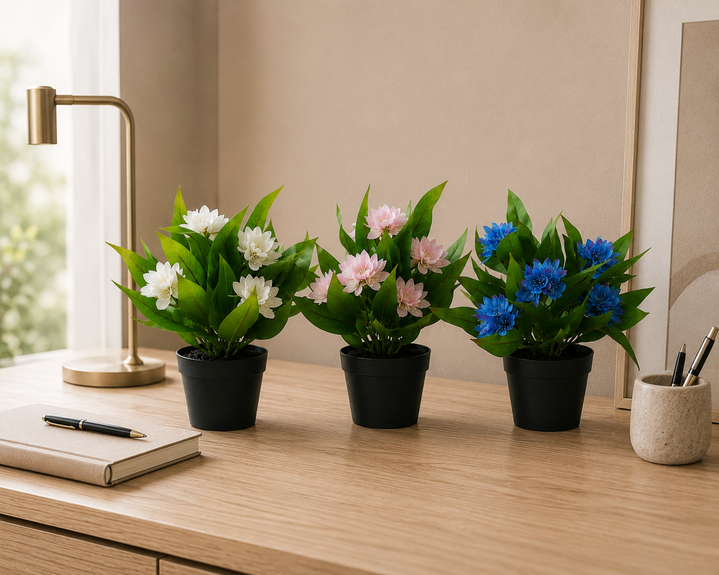 3-Pack Artificial Faux Freesia Plants