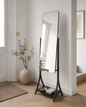Slimline Adjustable Full‑Length Mirror with Shelf