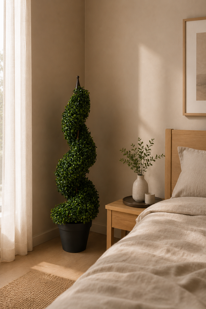 Spiral Artificial Boxwood Tower