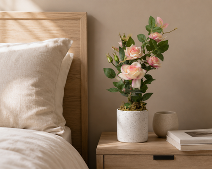 Potted Artificial Pink Rose
