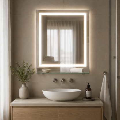 Dimmable Defog LED Vanity Mirror