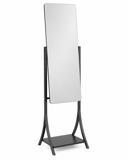Slimline Adjustable Full‑Length Mirror with Shelf