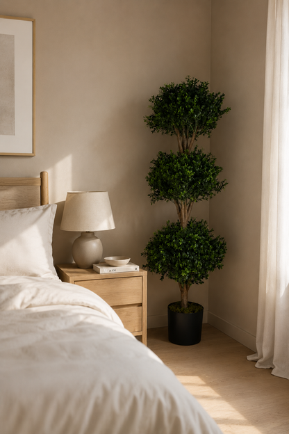 Potted Artificial Triple Ball Topiary