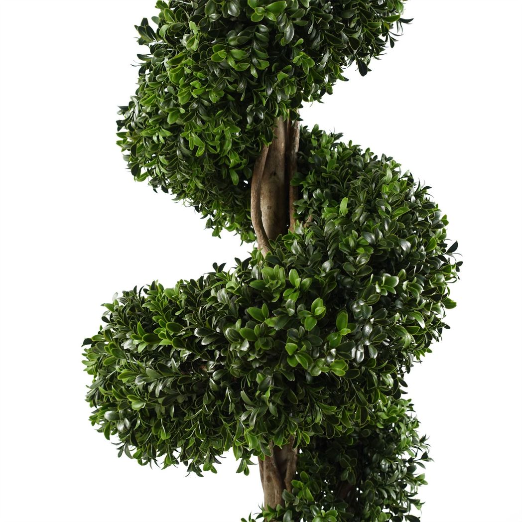 Potted Artificial Spiral Buxus Tree