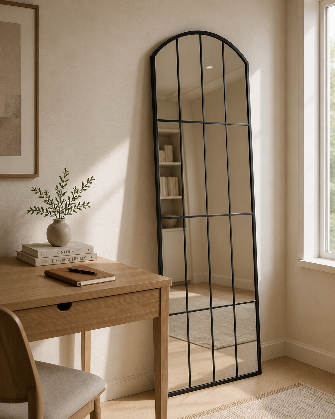 Luxe Cast Iron Frame Wall Mirror