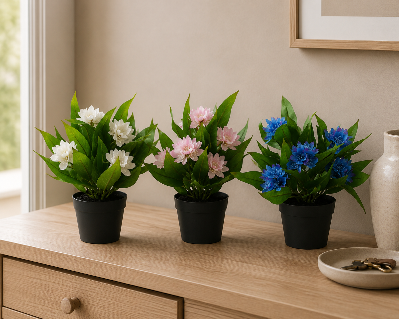 3-Pack Artificial Faux Freesia Plants