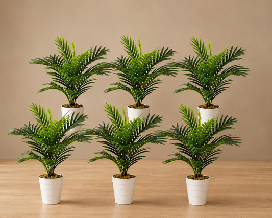 6‑Pack Artificial Faux Mini Palm