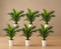 6‑Pack Artificial Faux Mini Palm