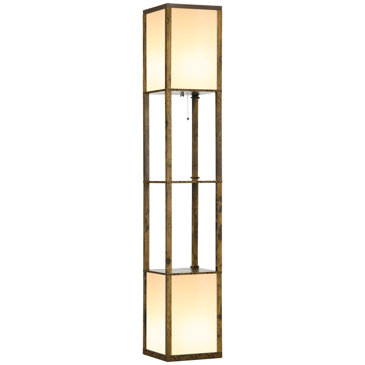 Modern Shelf Lamp with Dual Lighting - Brown