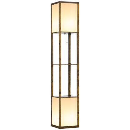 Modern Shelf Lamp with Dual Lighting - Brown