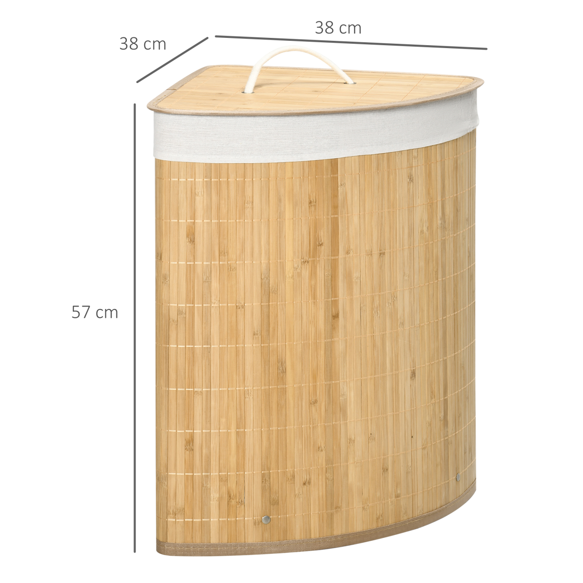 Bamboo Luxe Corner Laundry Hamper – 55L