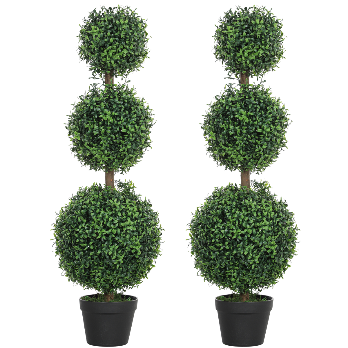 Decorative Artificial Boxwood Trees - Set of 2