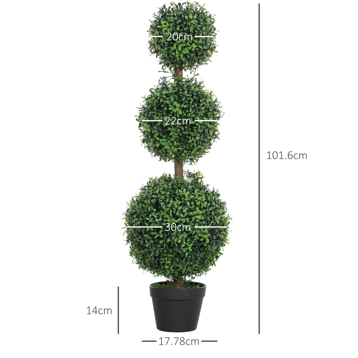 Decorative Artificial Boxwood Trees - Set of 2